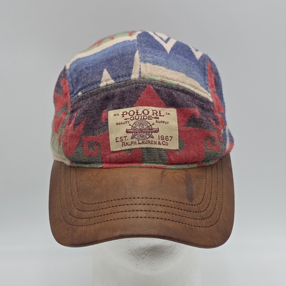 Polo Ralph Lauren Beacon Sportsman Hat Leather Aztec Southwestern RRL VtG Serape